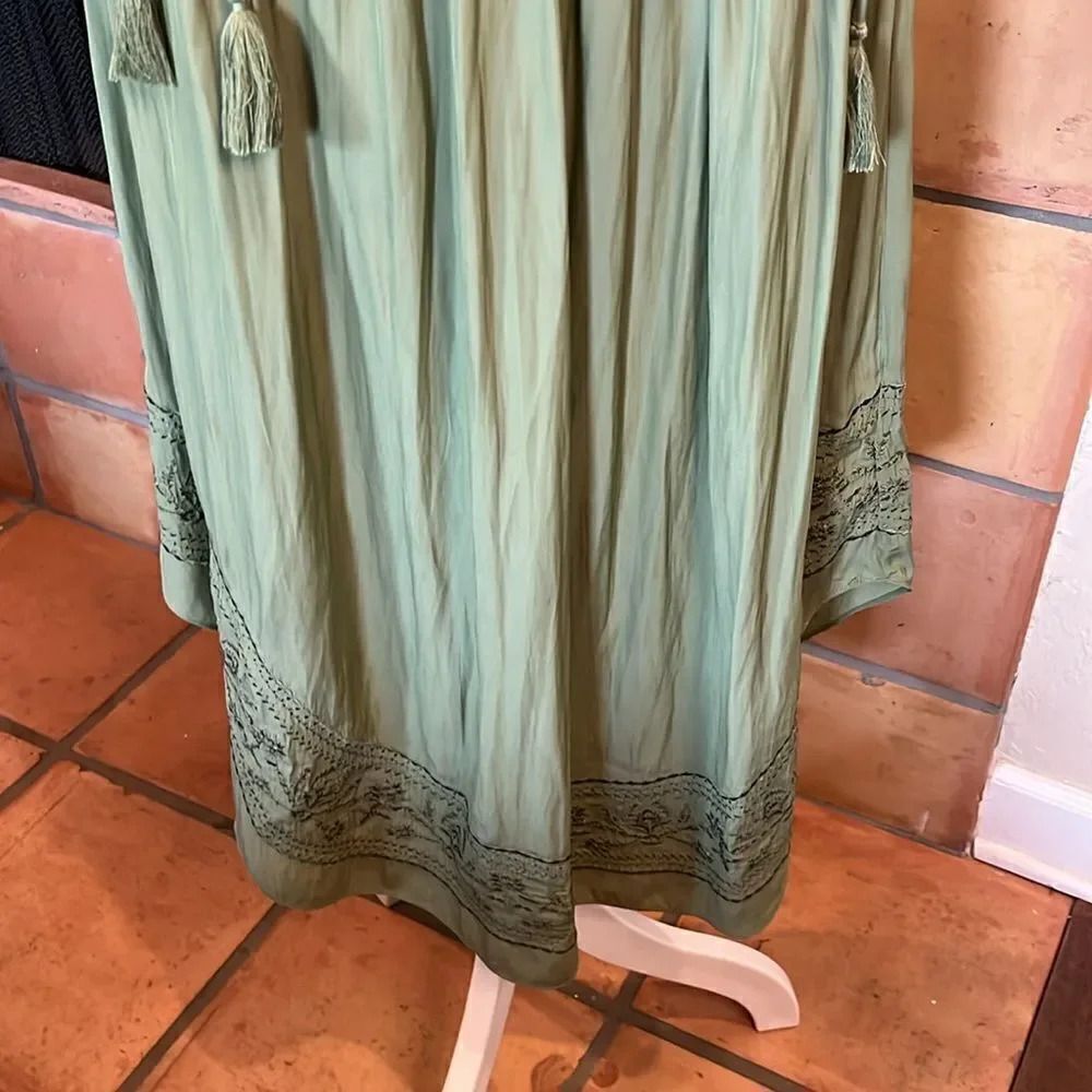 Ramy Brook Avocado/Sage Green Embroidered Hayley Midi Dress, size MEDIUM - Picture 5 of 17